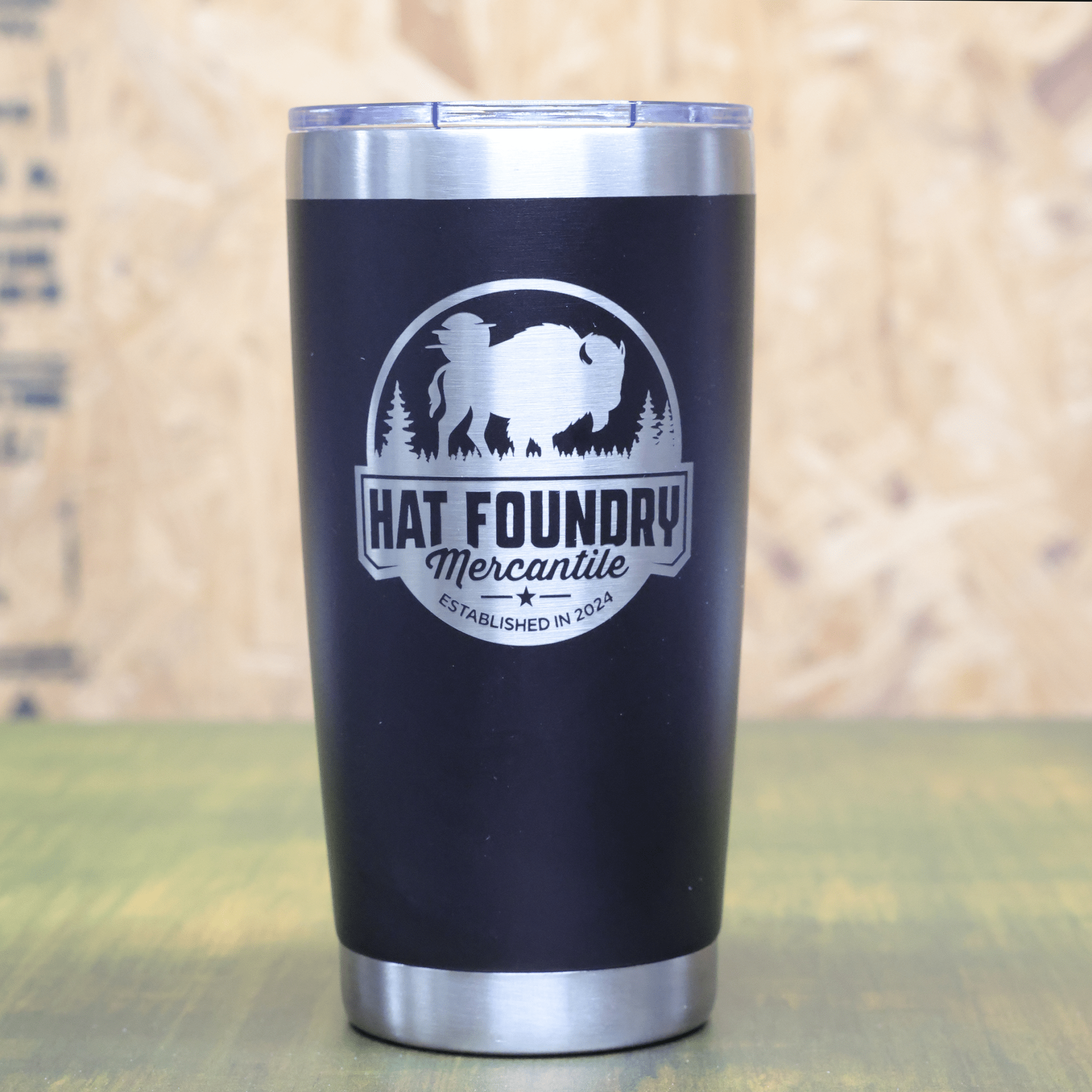 20oz Laser Engraved Thermal Cup – Hat Foundry Mercantile Vintage Logo - Hat Foundry Mercantile