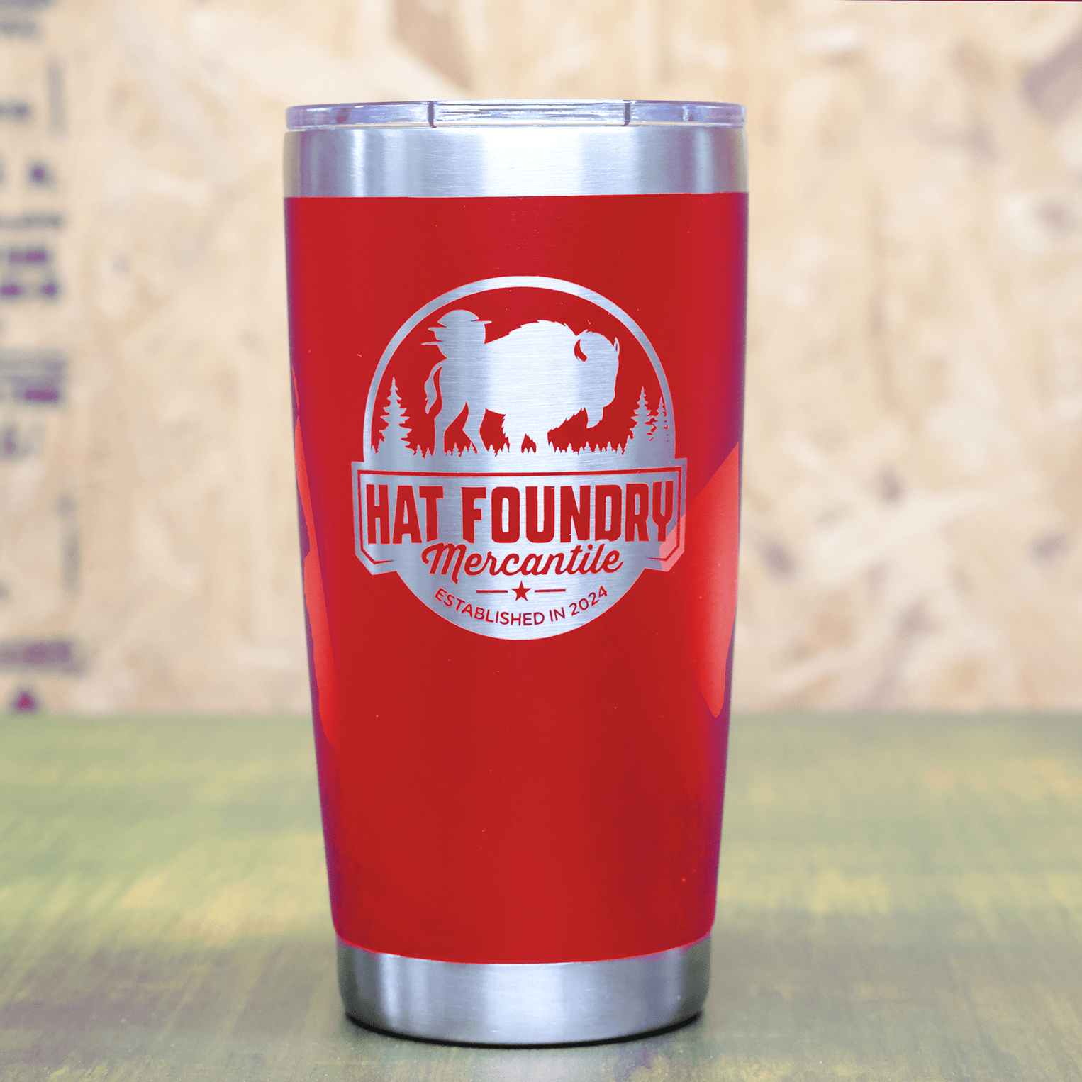 20oz Laser Engraved Thermal Cup – Hat Foundry Mercantile Vintage Logo - Hat Foundry Mercantile
