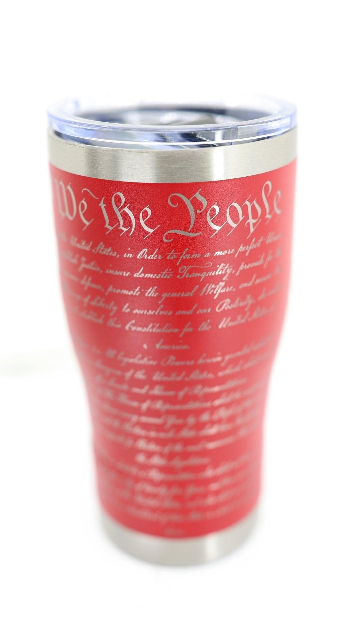 "We the People" 20oz Laser Engraved Tumbler – American Flag & Fallen Soldier Memorial – Canyon Coolers - Hat Foundry
