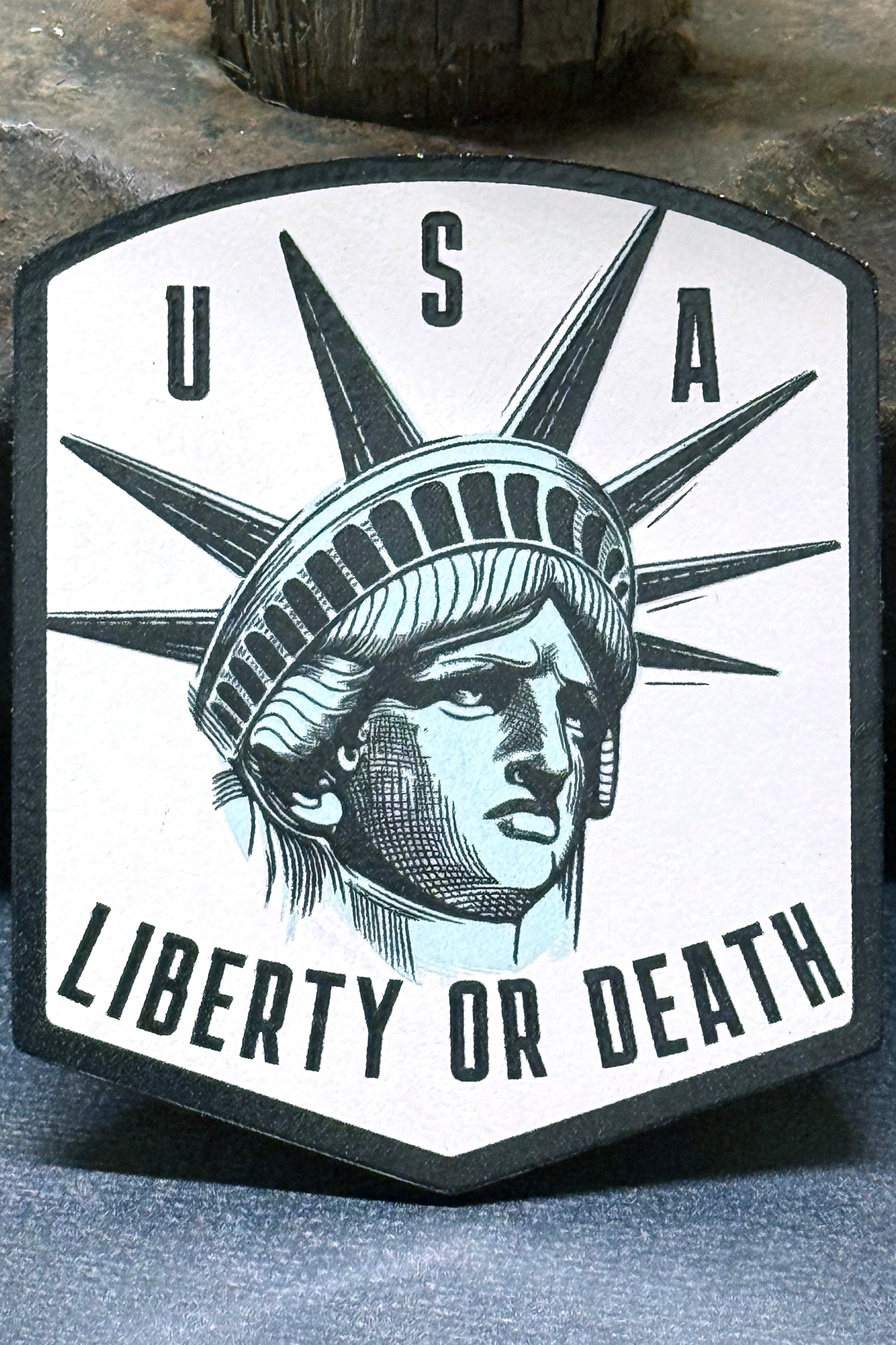 USA Liberty or Death Lady Liberty UV Printed Patch