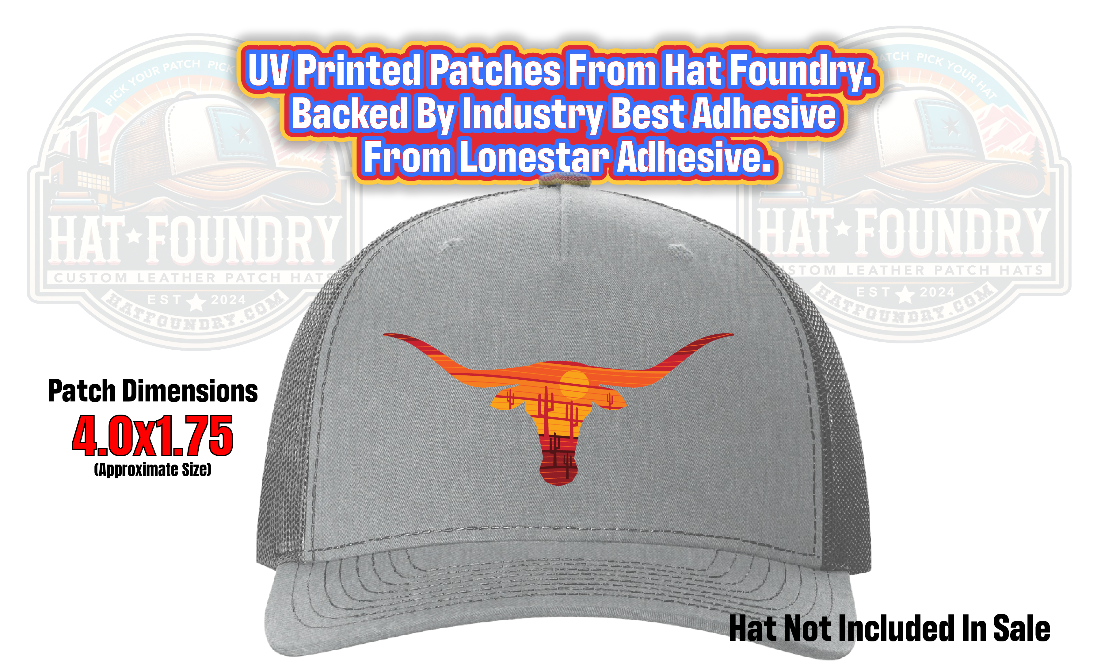 Longhorn Southwest Sunset UV Hat Patch