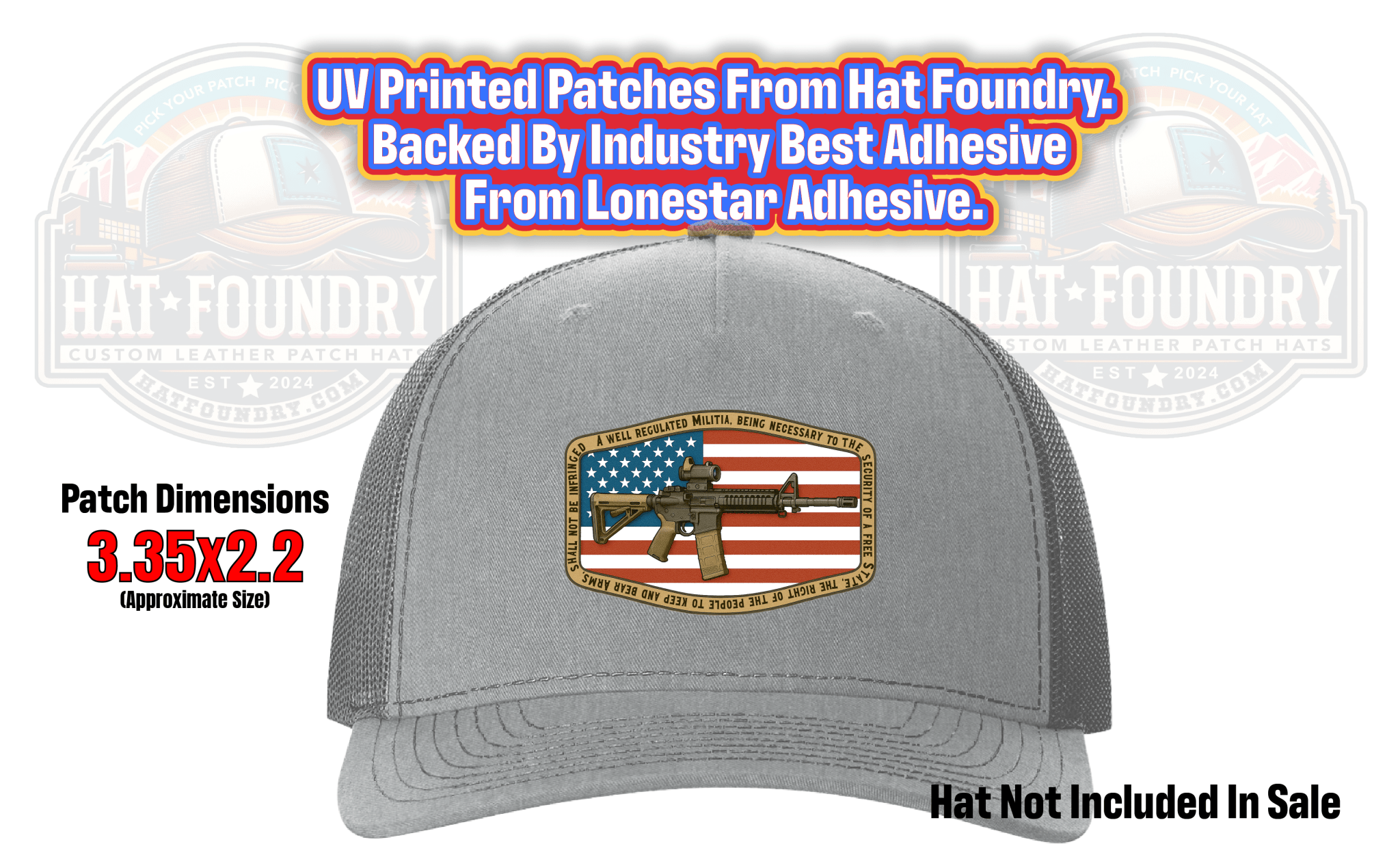 AR15 Second Amendment Full Color UV Printed Patch - Hat Foundry Mercantile