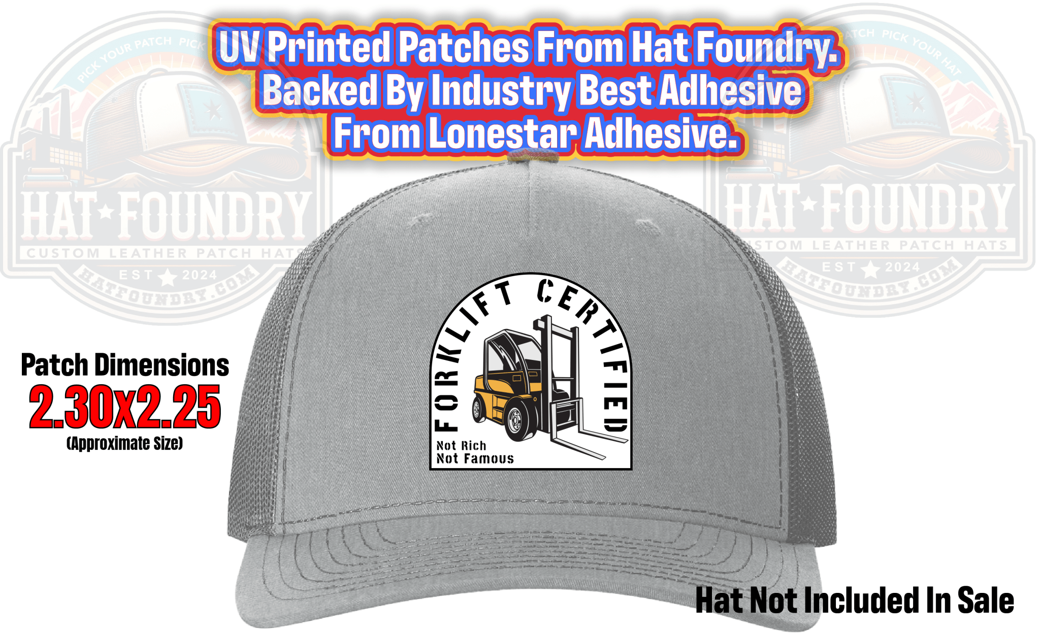 Forklift Certified UV Printed Hat Patch - Hat Foundry Mercantile
