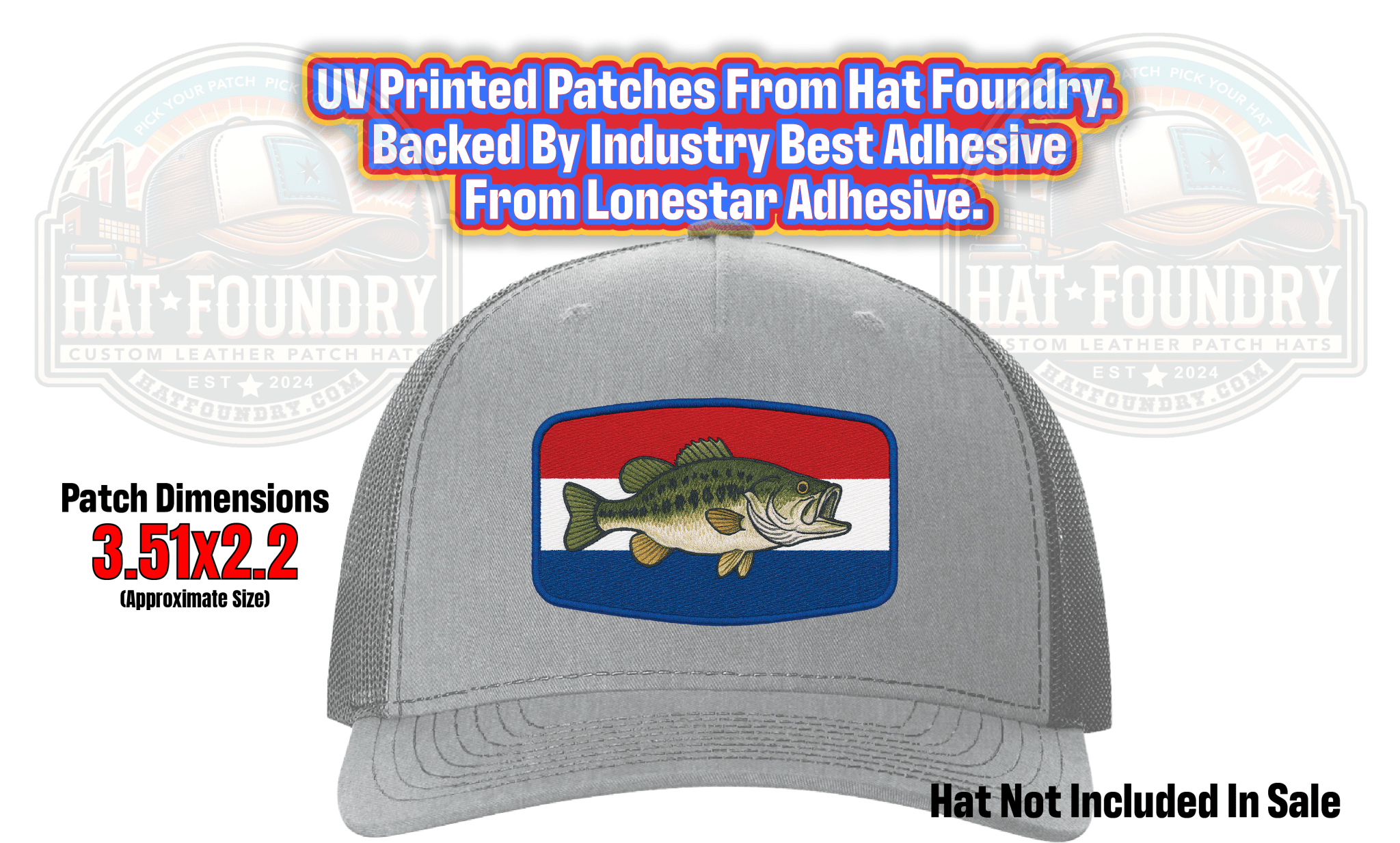 RWB Bass UV Printed Patch - Hat Foundry Mercantile