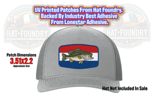 RWB Bass UV Printed Patch - Hat Foundry Mercantile