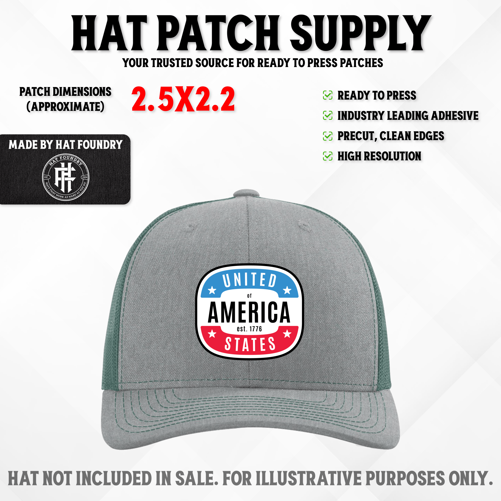 United States of America Patriotic Patch - Hat Foundry Mercantile