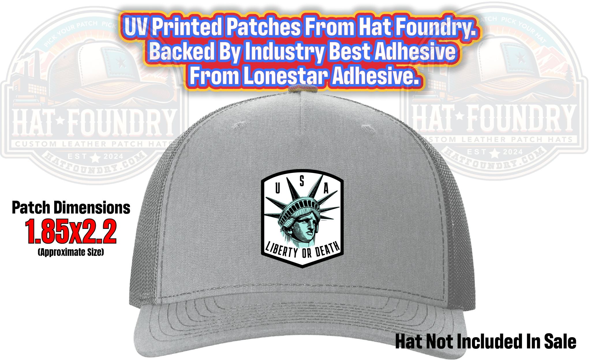 USA Liberty or Death Lady Liberty UV Printed Patch - Hat Foundry Mercantile