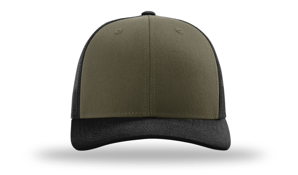 Loden and black trucker hat