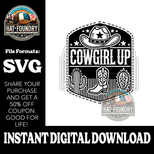 Cowgirl Up Patch Design
