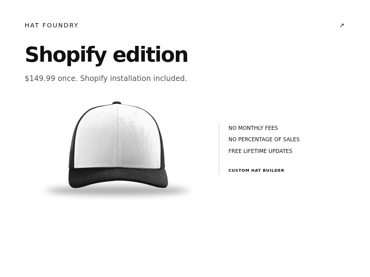 Hat Foundry - Custom Hat Builder — Shopify Edition software cover