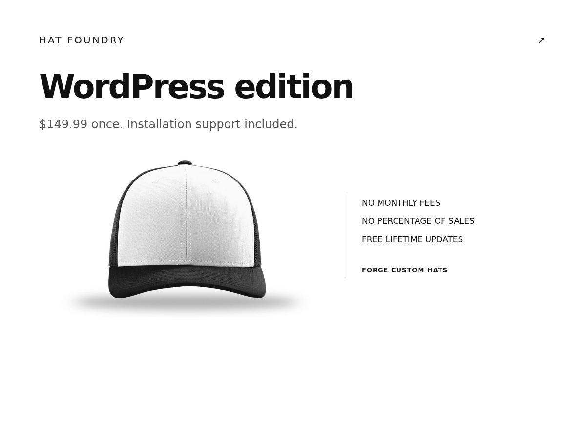 Hat Foundry – Forge Custom Hats — WordPress / WooCommerce Edition